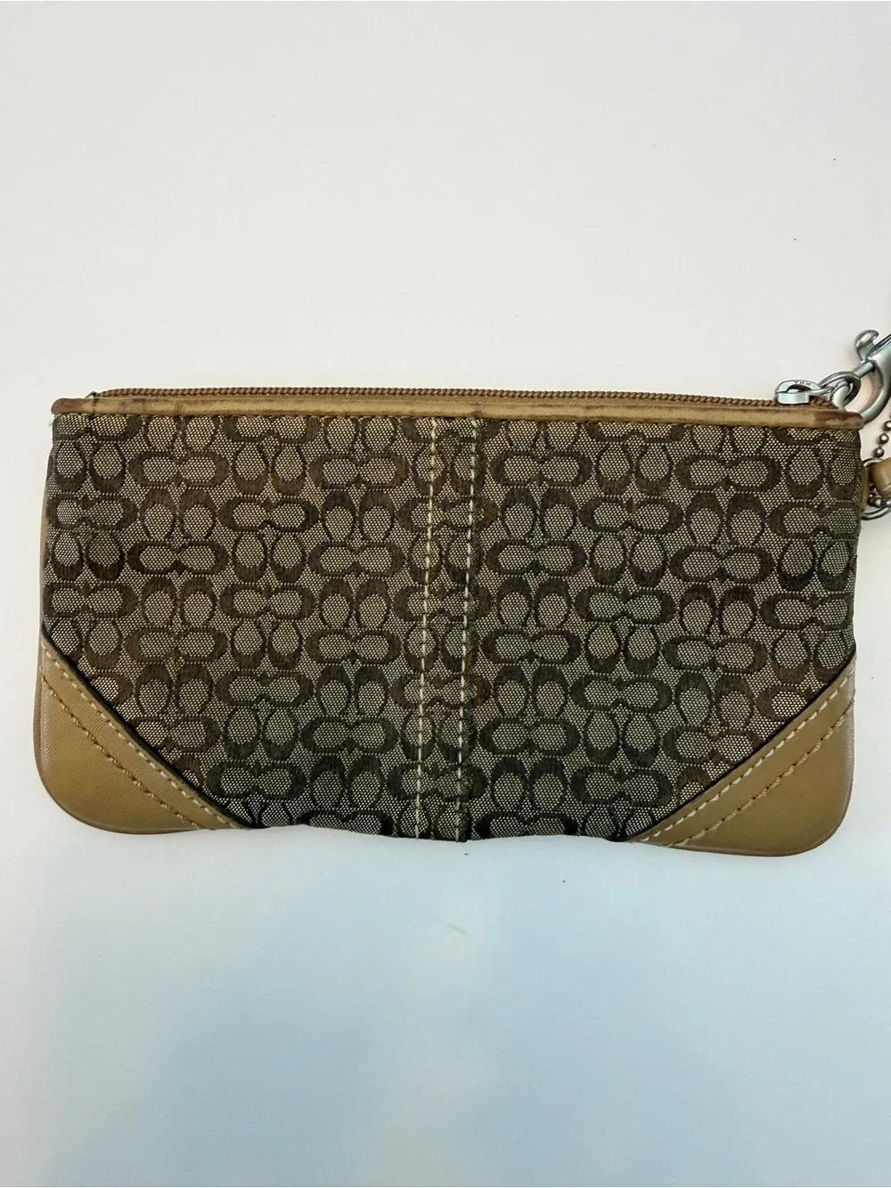 Vintage Y2K Coach Leatherware Est.1941 Zip Signature Pouch Wristlet